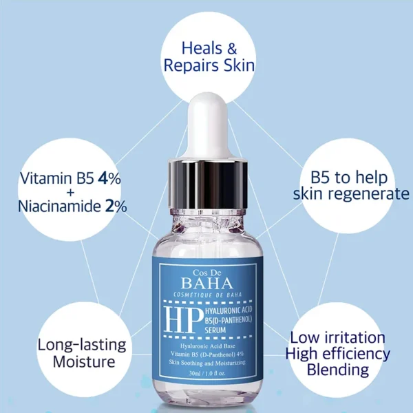 Cos De BAHA Vitamin B5 4% + Hyaluronic Acid Serum (HP) 30ml - Image 2